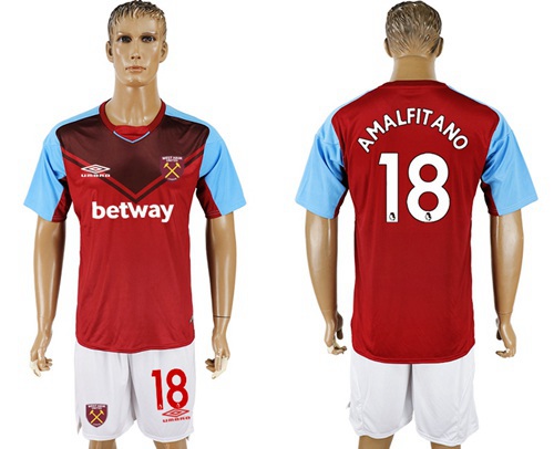 West Ham United #18 Amalfitano Home Soccer Club Jersey - Click Image to Close